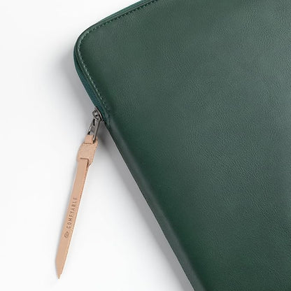 Comfyable Leather Laptop Sleeve Compatible with 16 Inch MacBook Pro M5 Pro/Max & 15 Inch MacBook Air M5 2026 (Loose Fit), Midnight Green