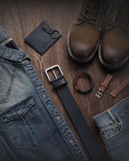 CHAOREN Full Grain Leather Belt for Men, Work Belts for Men Heavy Duty, Daily Wear for Jeans Pants