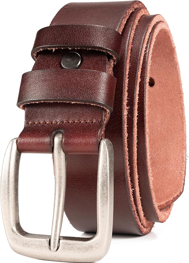 WOLFANT Leather Belt for Men,100% Italian Full Grain Real Solid Leather