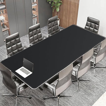 CENNBIE MAX240 94.5" x 39.4" Leather Desk Mat Protector, Extra Large Leather Desk Pad for Full Desk - XXL Super Large Mouse Pad (Black)
