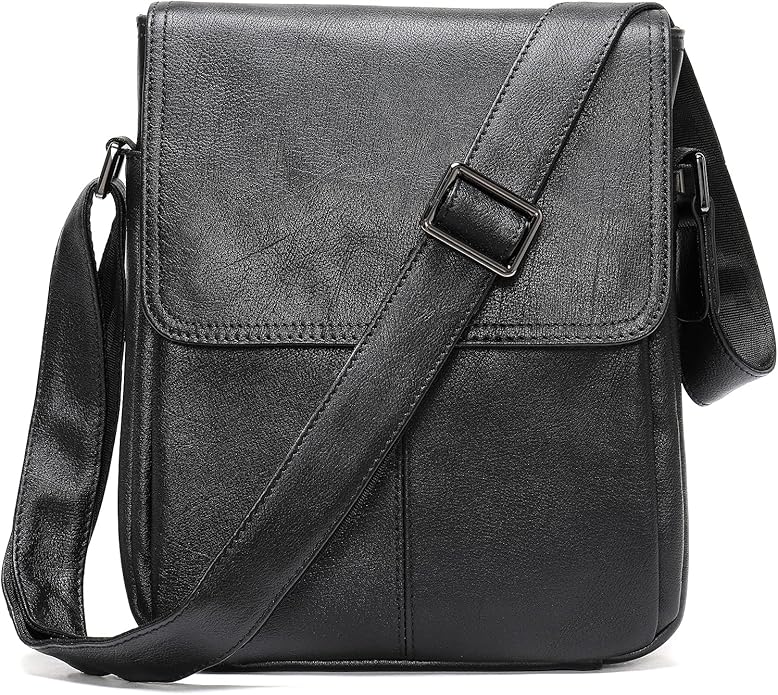 Genuine Leather Messenger Bags Mens Shoulder Crossbody purse Work Business Vintage lager Capacity