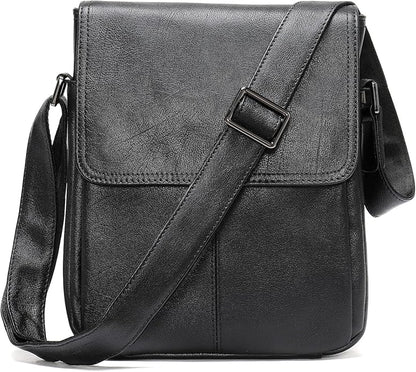 Genuine Leather Messenger Bags Mens Shoulder Crossbody purse Work Business Vintage lager Capacity