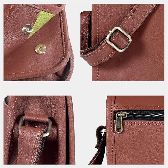 Leather Satchel Chic Crossbody Shoulder Sleek Sling Bag Genuine Leather iPad/Tablet Vintage Tan Brown 9 inch Messenger Bag For 9 inch iPad Pro for Women Men Gift by Cureo