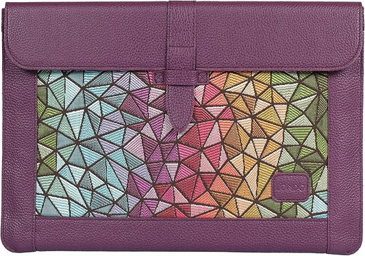 LONDO Lederhülle Kompatibel mit MacBook Pro 16 & MacBook Pro 15 Zoll (M5, M4, M3, M2, M1, Pro, Max), Premium Top-Grain Echtleder Laptoptasche, Purple Modelle 2020 bis 2026