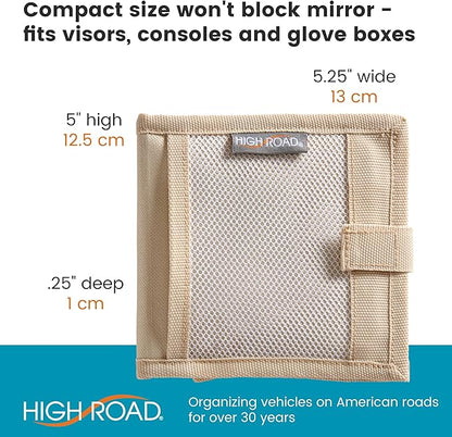 High Road Car Registration and Insurance Card Holder for Sun Visor, Glove Box or Console with 2 Clear Hidden Car Document Pockets and Front Card Pocket