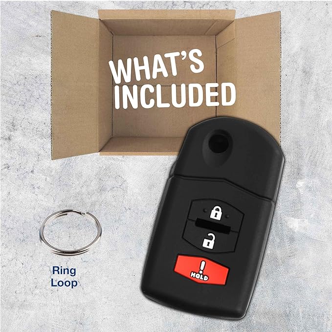 KeyGuardz Keyless Remote Car Flip Key Fob Outer Shell Cover Soft Rubber Case for Mazda CX-5 CX-7 CX-9 MX-5 MPV RX-8