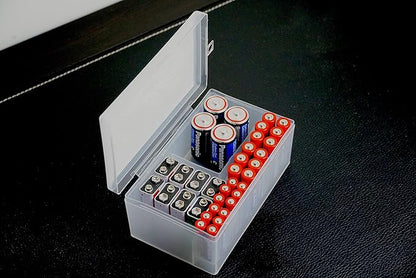 Massca Battery Storage Organizer Pack of 2 - Our Battery Organizer Stores AAA, AA, C and D size. Holds up to 34 batteries Per Pack of our Battery Case Multi Purpose battery holder