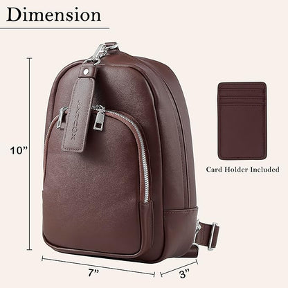 CCW Sling bag for Women & Men-Magnetic closure Cusual EDC bag with fast access-Concealed carry crossbody bag for Women & Men-Include universal fast draw Holster (Dark Brown)