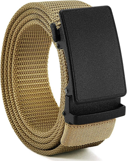 CHAOREN Nylon Ratchet Belts for Men - Adjustable Casual Work Belt with Slide Buckle - Trim to Fit