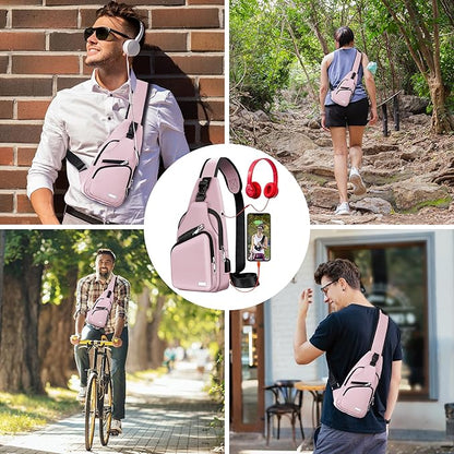 Waterproof Sling Bag Crossbody Backpack for Men Women Sling Backpack Hiking Daypack Multipurpose Cross Body Chest Bag