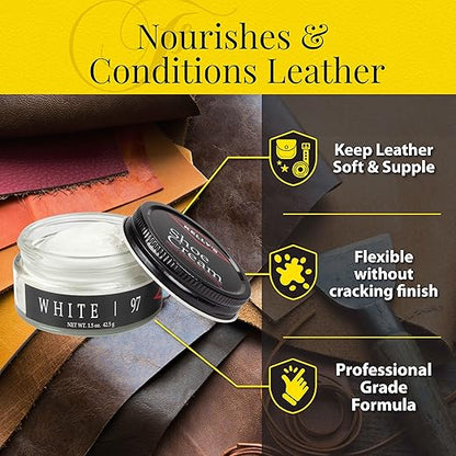 Kelly's White Shoe Polish 1.5 oz - Professional Leather Shoe Cream