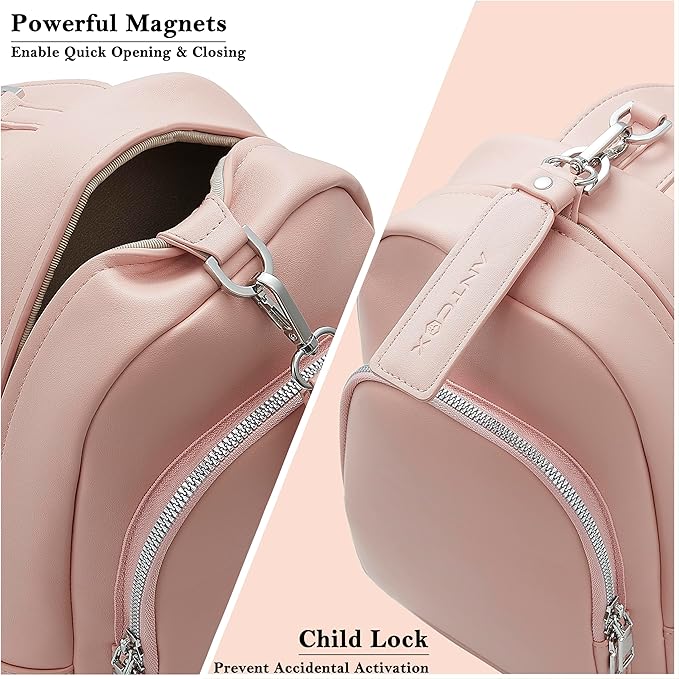 CCW Sling bag for Women & Men-Magnetic closure Cusual EDC bag with fast access-Concealed carry crossbody bag for Women & Men-Include universal fast draw Holster (Pink)