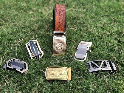 Barry.Wang Mens Belts Leather Ratchet Automatic Buckle Slide Click 1 3/8" Designer Dress Fashion Classic Casual Work Business