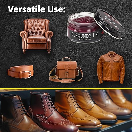 Kelly's Burgundy Shoe Polish 1.5 oz - Professional Leather Shoe Cream