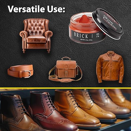 Kelly's Brick Shoe Polish 1.5 oz - Professional Leather Shoe Cream