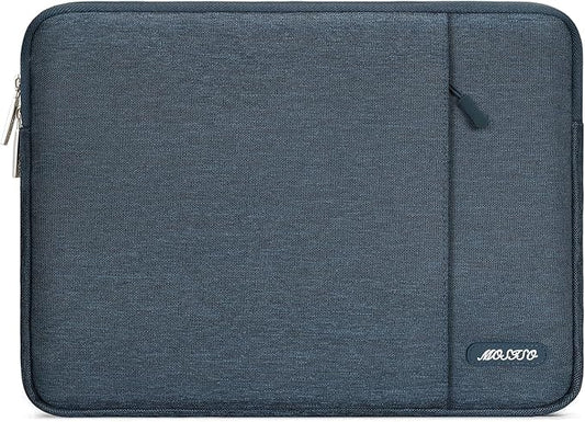 MOSISO Laptop Case 16 inch, 15-15.6 inch Laptop Sleeve Compatible with MacBook Pro 16 M5 M4 M3 M2 M1, HP Acer Dell Lenovo ASUS, Polyester Vertical Computer Sleeve Bag with Pocket, Haze Blue