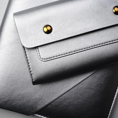 Laptop Sleeve Compatible with 2024 13inch MacBook Air M3 A3113, 13 MacBook Pro M2, Surface Pro 3 4 5 6 7, Dell XPS 13 with Small Pouch, Mouse Pad and Cord Holder Color Silver