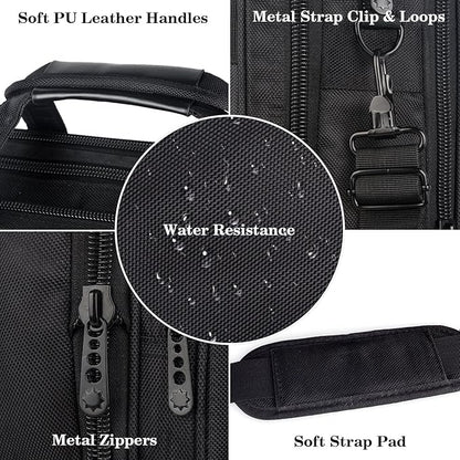 Ytonet Gaming Laptop Briefcase 18 Inch, Expandable Extra Large Case for Computer, Water Resistant Bag for Men With Luggage Strap, Work Travel Carrying Case, Black
