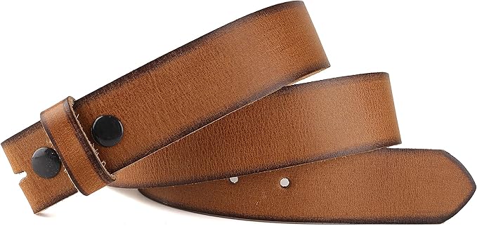 F&L CLASSIC Belt for buckle men Snap on Strap Full Grain One Piece Leather no buckle,1 1/2" Wide, USA