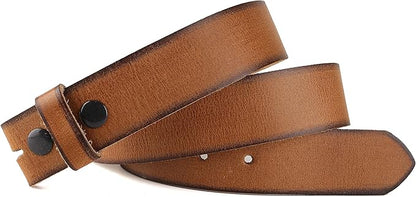 F&L CLASSIC Belt for buckle men Snap on Strap Full Grain One Piece Leather no buckle,1 1/2" Wide, USA