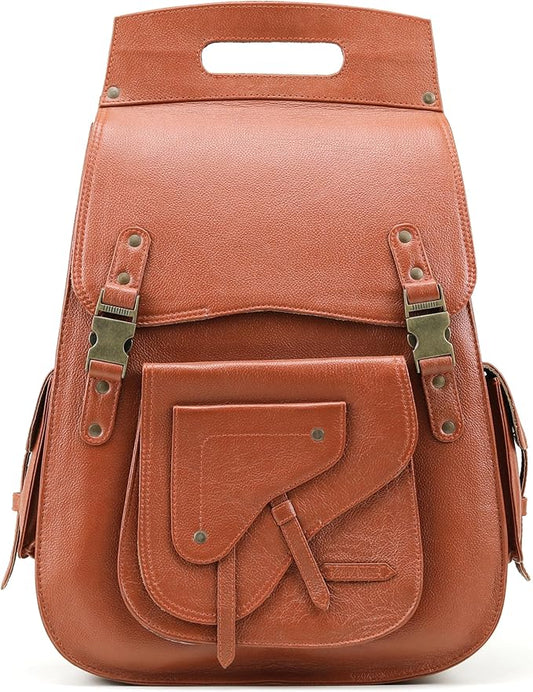 Handmade World Full Grain Leather Backpack for Men – Business Computer Backpack Fits Upto 17” Laptop, Office Work Travel Bag