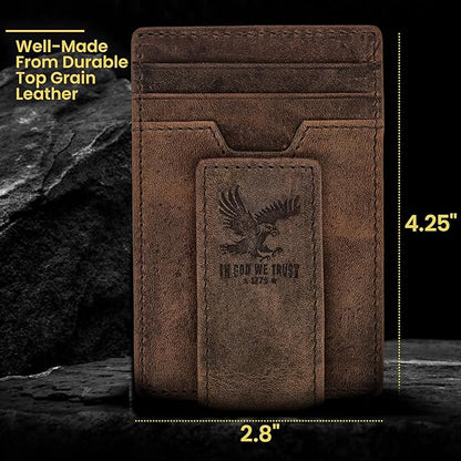 BULL GUARD Magnetic Money Clip Men's Wallet Crafted from Genuine Leather, Slim Front Pocket Minimalist Card Case RFID Secure | Magnetic Money Clip, Slim, Front Pocket, Minimalist, Card Case
