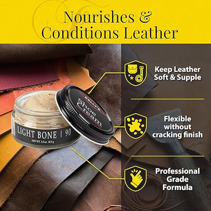 Kelly's Light Bone Shoe Polish 1.5 oz - Professional Leather Shoe Cream
