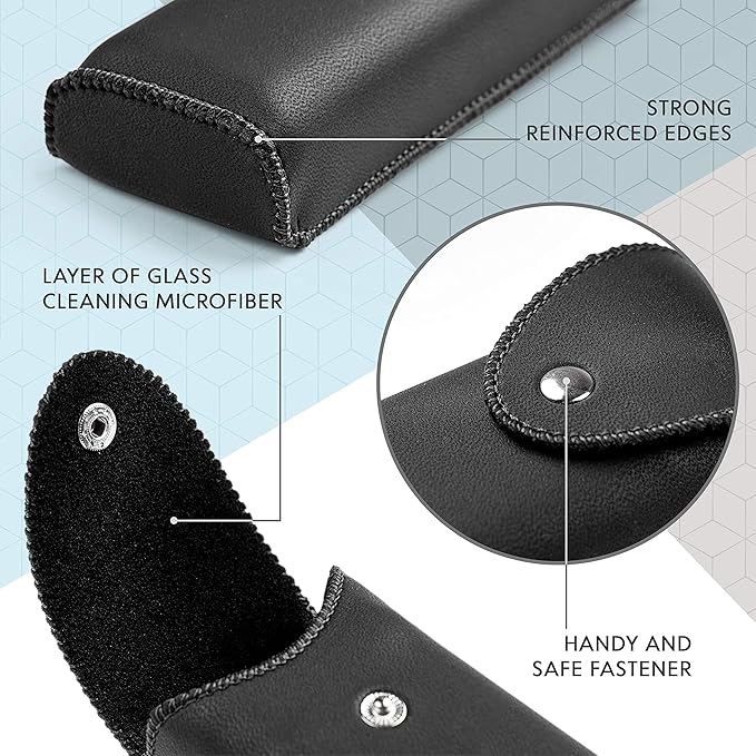 PU Leather Eyeglasses Case on Belt, Hard Eyeglass Case, Glasses Holder Belt Loop, Small Case For Eyeglass, Glasses Cases, Small Sunglasses Case, Reading Glasses Case Classy Style Black