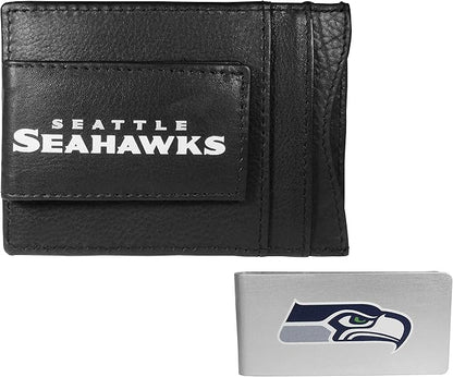 Siskiyou Sports NFL unisex Leather Cash & Cardholder & Money Clip