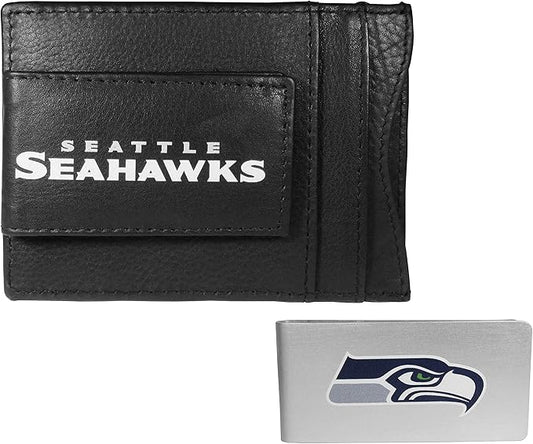 Siskiyou Sports NFL unisex Leather Cash & Cardholder & Money Clip