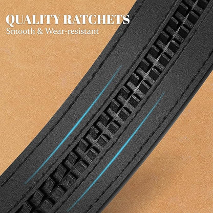 SANSTHS Western Cowboy Ratchet Belts for Men Women Leather Cowboy Belt with Automatic Western Buckle for Jeans Gifts