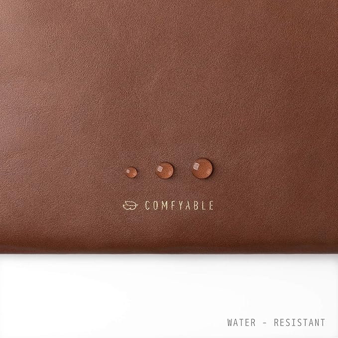 Comfyable Slim Protective Laptop Sleeve Compatible with 13/14 Inch MacBook Air & MacBook Pro M5/M4/M3/M2 Pro/Max 2026, Mac Travel Case, Laptop Pouch, Slim PU Leather Cover, Brown