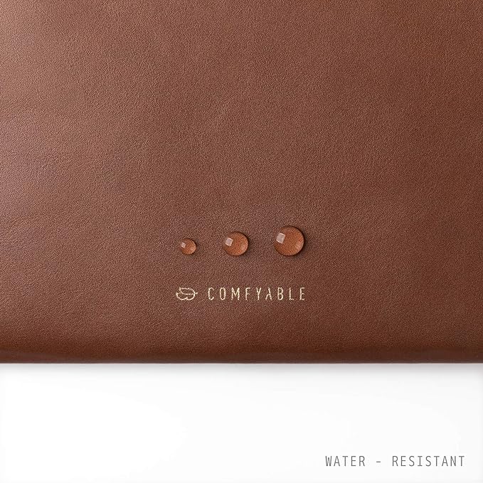 Comfyable Leather Laptop Sleeve Compatible with 16 Inch MacBook Pro M5 Pro/Max & 15 Inch MacBook Air M5 2026 (Loose Fit), Brown