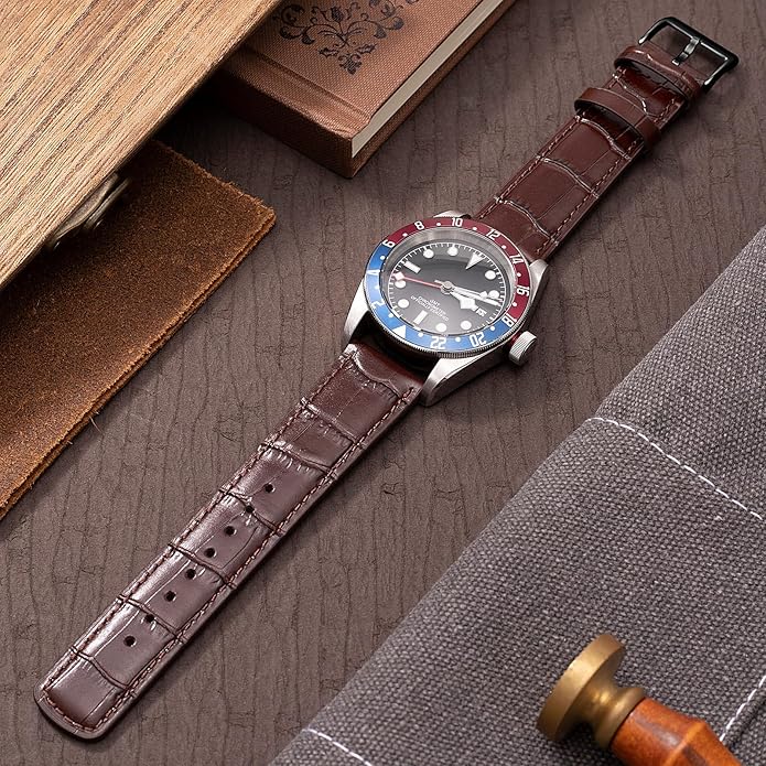 SEURE Quick Release Watch Band,Top Genuine Leather Watch Straps 19mm 20mm 21mm 22mm 24mm for Men and Women