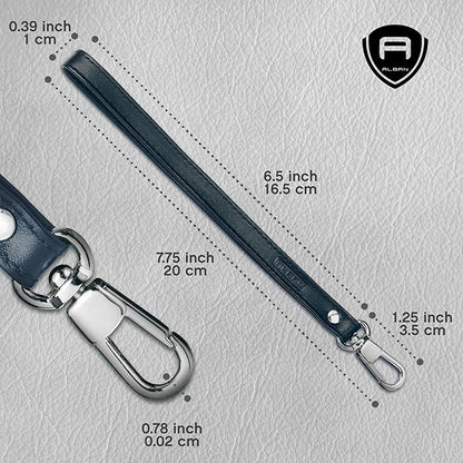 Alban Leather Wrist Strap for Wallet, Clutch, Keys, Wristlet Purse, Keychain for Women and Men