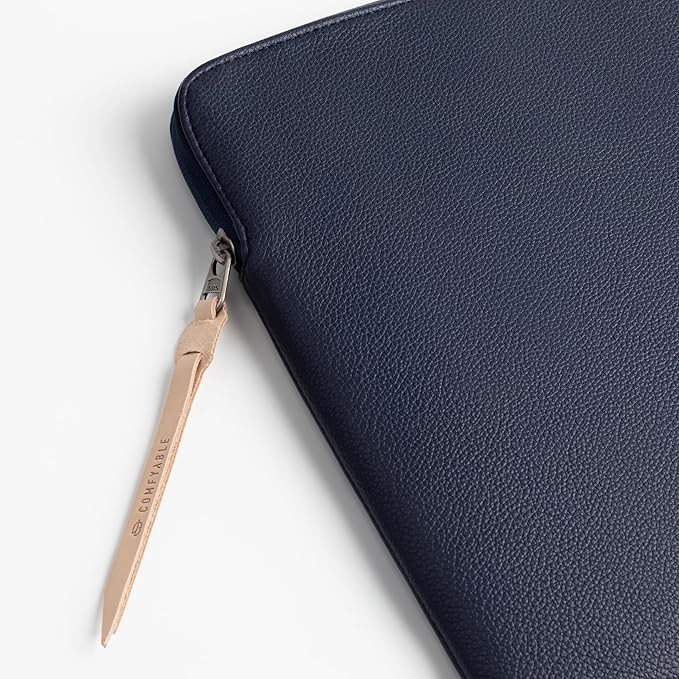 Comfyable Slim Laptop Sleeve Compatible with 13 Inch MacBook Air 13 in M5 M4 M3 M2, 13" MacBook Pro/Neo, PU Leather Bag Water-Resistant Cover Case, Blue