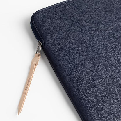 Comfyable Slim Laptop Sleeve Compatible with 13 Inch MacBook Air 13 in M5 M4 M3 M2, 13" MacBook Pro/Neo, PU Leather Bag Water-Resistant Cover Case, Blue