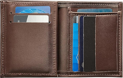 Perfect Fit Shield Wallets Shield with Eagle Police and Security Fits for Blackington B 296 Style Hidden Badge Wallet Leather (Cutout PF-209) Brown