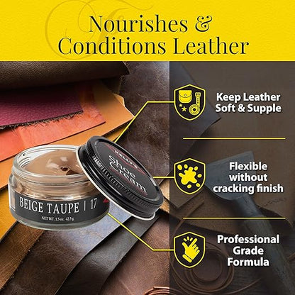 Kelly's Beige Taupe Shoe Polish 1.5 oz - Professional Leather Shoe Cream