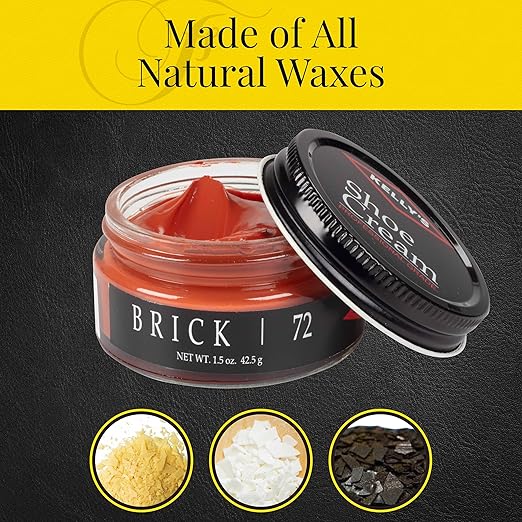 Kelly's Brick Shoe Polish 1.5 oz - Professional Leather Shoe Cream