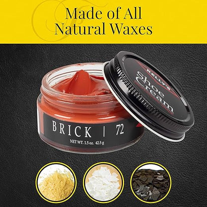 Kelly's Brick Shoe Polish 1.5 oz - Professional Leather Shoe Cream