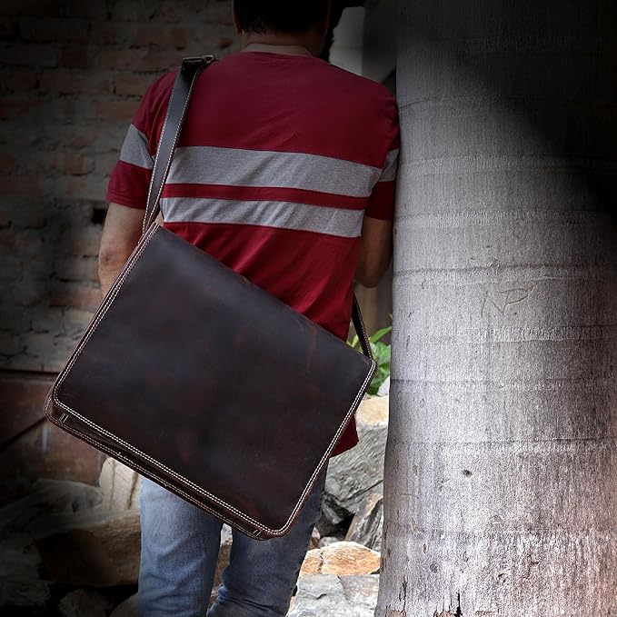 11 inch Small Crossbody Shoulder Genuine Leather iPad/Tablet Vintage Messenger Bag For 10.5 inch iPad Pro for Women & Men