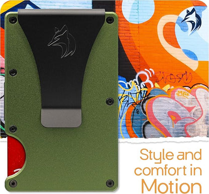 TRAVELINGO Slim RFID Blocking Wallet For Men - Light Weight, Durable & Compact- Minimalist Wallet With Money Clip (Green)
