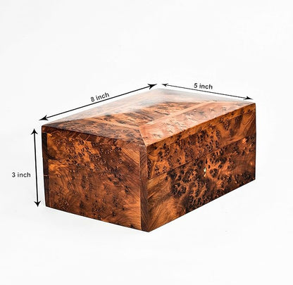 Hand Carved Wooden Multipurpose Keepsake Jewelry Decorative Art Box Storage Organizer (Large wood Box,Antique) (Large With Lock 2)