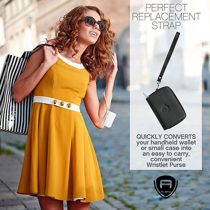 Alban Leather Wrist Strap for Wallet, Clutch, Keys, Wristlet Purse, Keychain for Women and Men