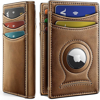 BULLIANT Men Airtag Wallet,Slim Wallet Money Clip Card Holder Magnetic Closure 12 Cards in Front Pocket RFID Blocking