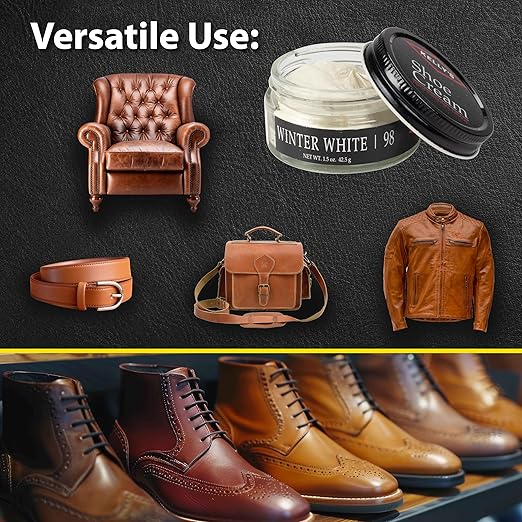 Kelly's Winter White Shoe Polish 1.5 oz - Professional Leather Shoe Cream