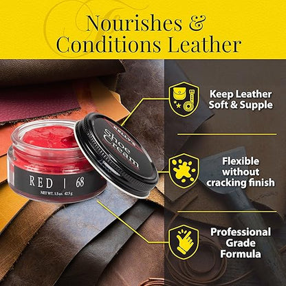 Kelly's Red Shoe Polish 1.5 oz - Professional Leather Shoe Cream