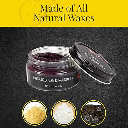 Kelly's Dark Cordovan Burgundy Shoe Polish 1.5 oz - Professional Shoe Cream