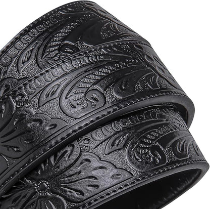Dubulle Men's Ratchet Belt Gold/Black/Red/Green/Blue/White Automatic Buckle Business Casual Belt Gift - Adjustable Fit